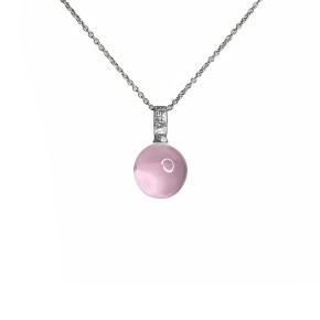 Кулон Клубничный леденец, розовый топаз 12 мм, серебро 925 - Amorem