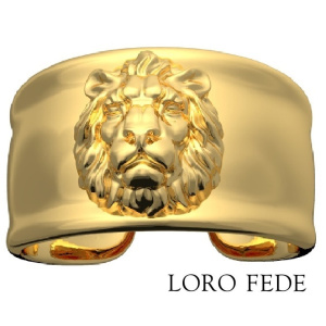 Кольцо LORO FEDE Лев, золото 585 - Amorem