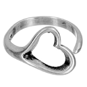 Безразмерное кольцо Сердце, серебро 925 - Amorem