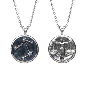 Кулон, Знак зодиака Весы на цепочке, серебро 925 - Amorem