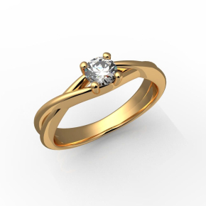 Кольцо помолвочное Мгновение, золото 585 пробы, цена без бриллианта - Amorem