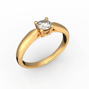 Кольцо помолвочное Классика, золото 585 пробы, цена без бриллианта - Amorem