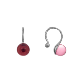 Кафф на ухо Закат, розовый топаз 6 мм, серебро 925 - Amorem