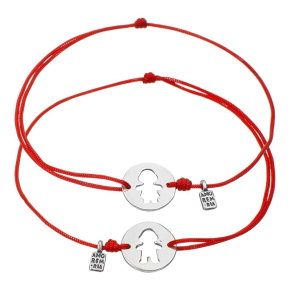 Парные браслеты MEMO для мамы и ребенка с индивидуальной гравировкой, серебро 925 - Amorem