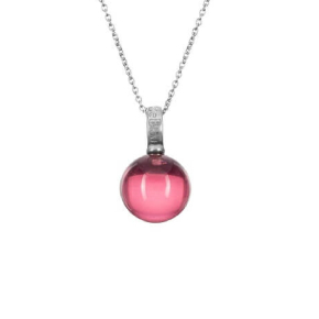 Кулон Закат, розовый топаз 12 мм, серебро 925 - Amorem