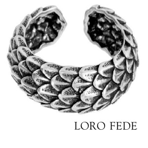 Кольцо LORO FEDE Чешуя дракона, серебро 925 - Amorem