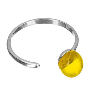 Кольцо Солнце, цитрин 6 мм, серебро 925 - Amorem