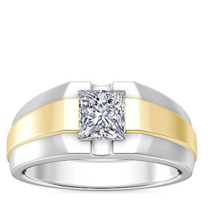 Мужское помолвочное кольцо Мужественность, золото 585 и бриллиант - Amorem
