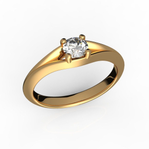Кольцо помолвочное Любовь с первого взгляда, золото 585 пробы, цена без бриллианта - Amorem