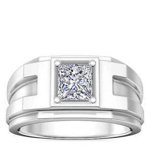 Мужское помолвочное кольцо Решительность, золото 585 и бриллиант - Amorem