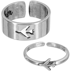 Парные кольца Flying together для мужчины и женщины, серебро 925 - Amorem