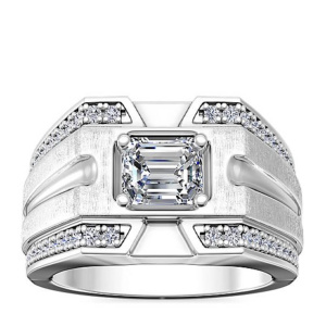 Мужское помолвочное кольцо Достояние, золото 585 и бриллианты - Amorem