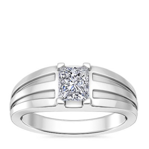 Мужское помолвочное кольцо Уверенность, золото 585 и бриллиант - Amorem
