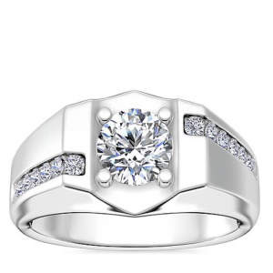 Мужское помолвочное кольцо Ответственность, золото 585 и бриллианты - Amorem