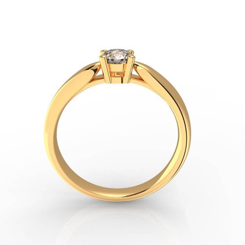 Кольцо помолвочное Классика, золото 585 пробы, цена без бриллианта - Amorem фото 3 Аmorem