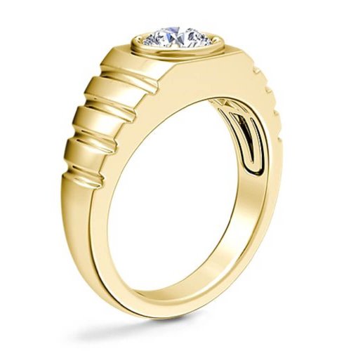 Мужское помолвочное кольцо Джентельмен, золото 585 и бриллиант - Amorem фото 3 Аmorem