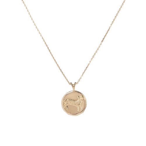 Кулон, Знак зодиака Овен на цепочке, бриллиант, золото 585 - Amorem фото 1 Аmorem
