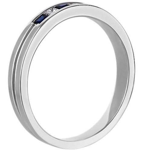 Мужское помолвочное кольцо Строгость, золото 585, сапфиры и бриллианты - Amorem фото 1 Аmorem