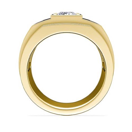 Мужское помолвочное кольцо Структура, золото 585 и бриллиант - Amorem фото 2 Аmorem
