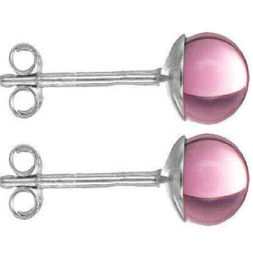 Пусеты Закат, розовый топаз 6 мм, серебро 925 - Amorem фото 1 Аmorem