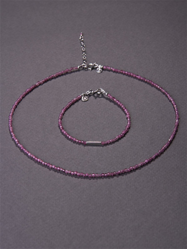 Чокер-браслет из розового турмалина (рубеллита) и серебра - Amorem фото 1 Аmorem