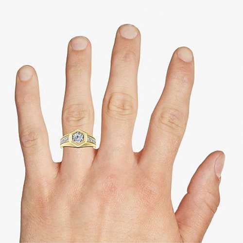 Мужское помолвочное кольцо Гордость, золото 585 и бриллианты - Amorem фото 4 Аmorem