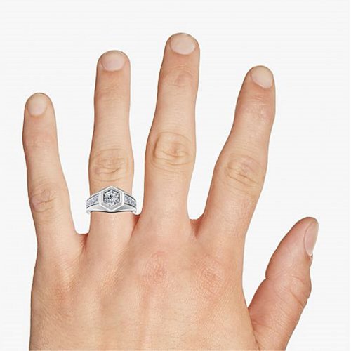 Мужское помолвочное кольцо Степенность, золото 585 и бриллианты - Amorem фото 4 Аmorem
