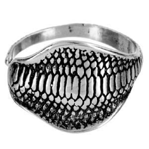 Безразмерное кольцо Кобра, серебро 925