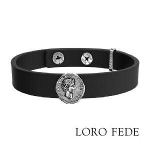 Сет - медальон LORO FEDE Аврелий, серебро 925 и браслет из натуральной кожи