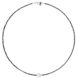 Колье "Mountain" из горного хрусталя, марказита и серебра 925