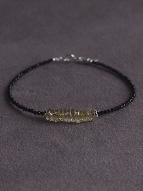 

Браслет "Royal Citrine" из черной шпинели и цитрина