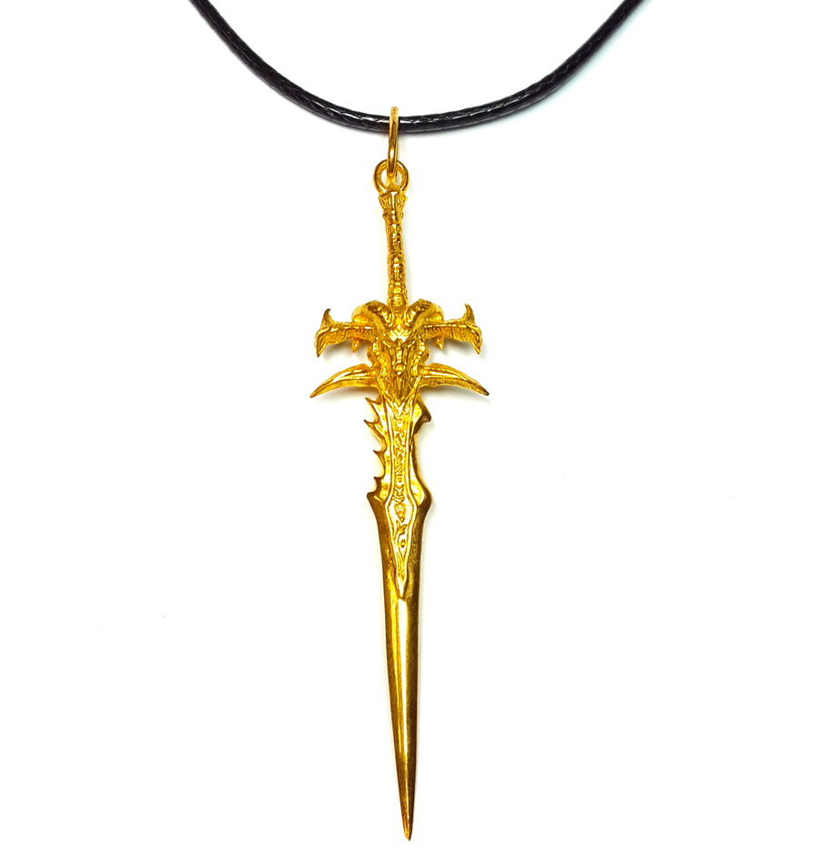 

Кулон Ледяная скорбь рунический клинок Frostmourne, золото 585