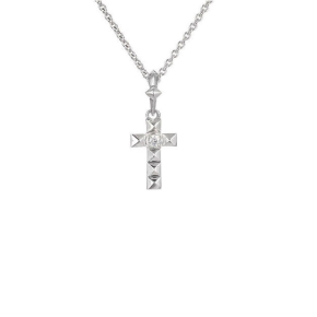 Колье Крест с прозрачным фианитом, серебро 925