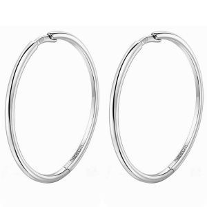 Серьги-кольца Баланс 39 мм, серебро 925 — символ целостности и баланса 