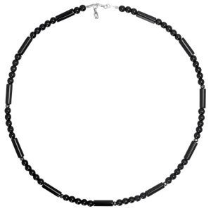 Колье "Eclipse" из черного агата и серебра 925