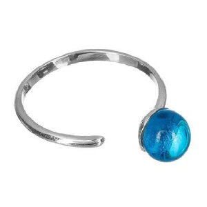 Кольцо Небо, голубой топаз 6 мм, серебро 925