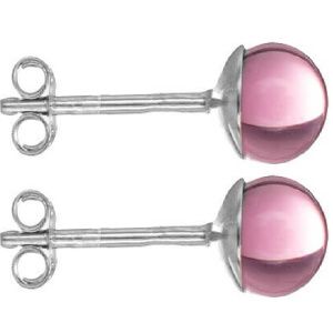 Пусеты Закат, розовый топаз 6 мм, серебро 925