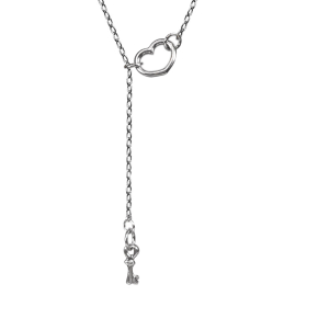 Колье-галстук Ключ к сердцу, серебро 925