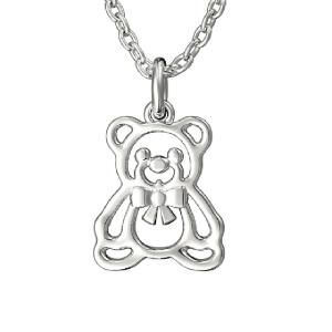Кулон на цепи Мишка, серебро 925 — символ уюта и нежности 