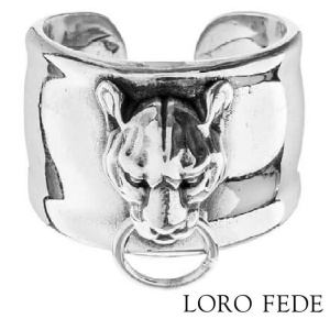 Кольцо LORO FEDE  Ягуар со снимающейся головой, серебро 925