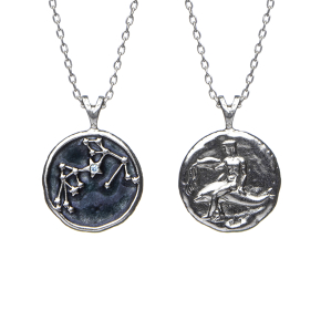 Кулон, Знак зодиака Водолей на цепочке, серебро 925
