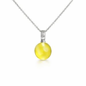 Кулон Лимонный леденец, цитрин 12 мм, серебро 925