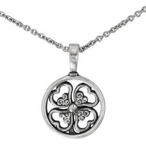 Кулон на цепи Клевер удачи, серебро 925  — символ благополучия, защиты и надежды на позитивное развитие событий - Amorem