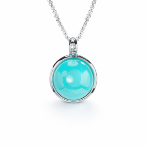 Кулон Мой океан, турмалин параиба 12 мм, серебро 925