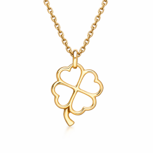 Колье Клевер малый, золото 585 — символ удачи и благополучия - Amorem