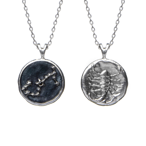 Кулон, Знак зодиака Скорпион на цепочке, серебро 925
