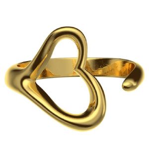 Безразмерное кольцо Сердце, золото 585 - Amorem