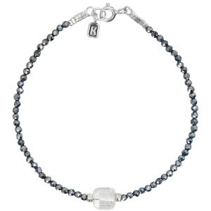 Браслет "Mountain" из горного хрусталя, марказита и серебра 925