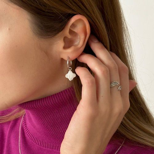 Серьги Четырёхлистник, серебро 925