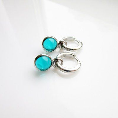 Серьги Энергия совершенства, турмалин параиба 8 мм, серебро 925